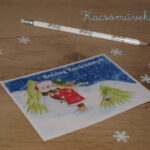 Hóemberkés boldog karácsonyt képeslap